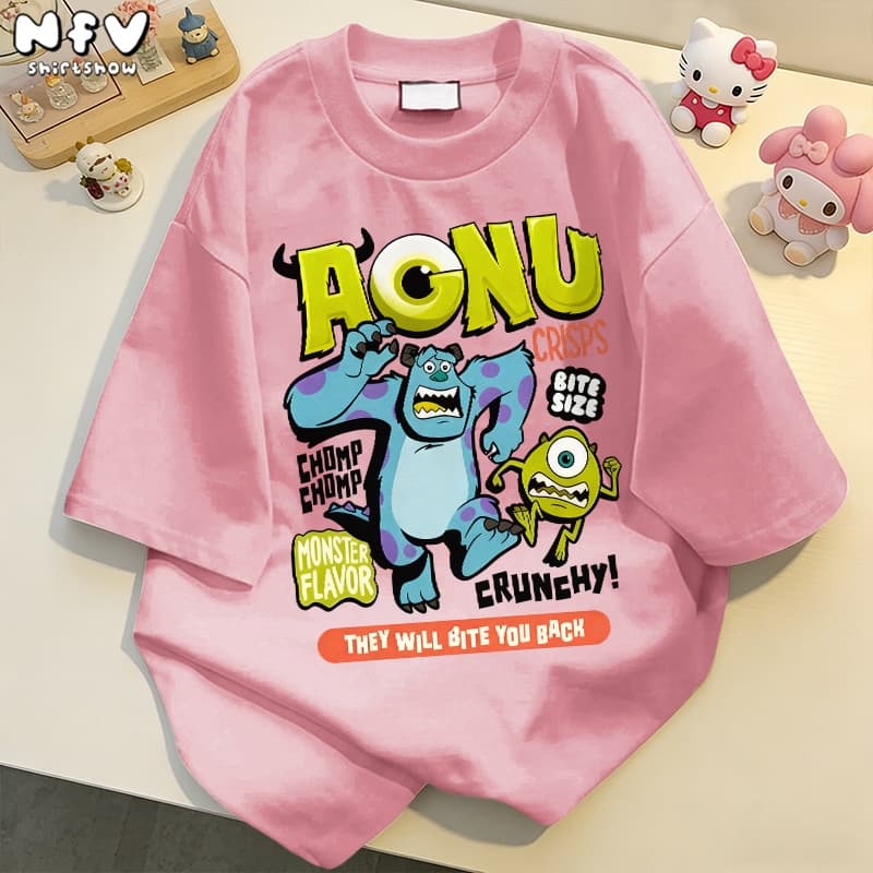 NFV ใหม่ล่าสุดลายพิมพ์การ์ตูนแอนิเมชัน เสื้อยืดแนวเกาหลี ผ้าหนายับยากรีดง่าย ผ้าฝ้ายแท้ ใส่สบาย YG1480 รูปที่ 5