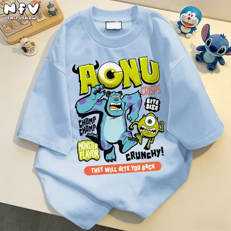 NFV ใหม่ล่าสุดลายพิมพ์การ์ตูนแอนิเมชัน เสื้อยืดแนวเกาหลี ผ้าหนายับยากรีดง่าย ผ้าฝ้ายแท้ ใส่สบาย YG1480 รูปที่ 4