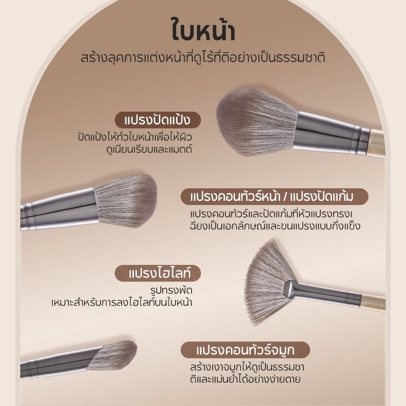 FelinWel เซ็ตแต่งหน้า พาเลทคอนทัวร์+ไฮไลท์ 4สี + ชุดแปรง 7ชิ้น วีแกน ประหยัดกว่าซื้อแยก | Face Makeup Bundle Save vs Separate รูปที่ 7