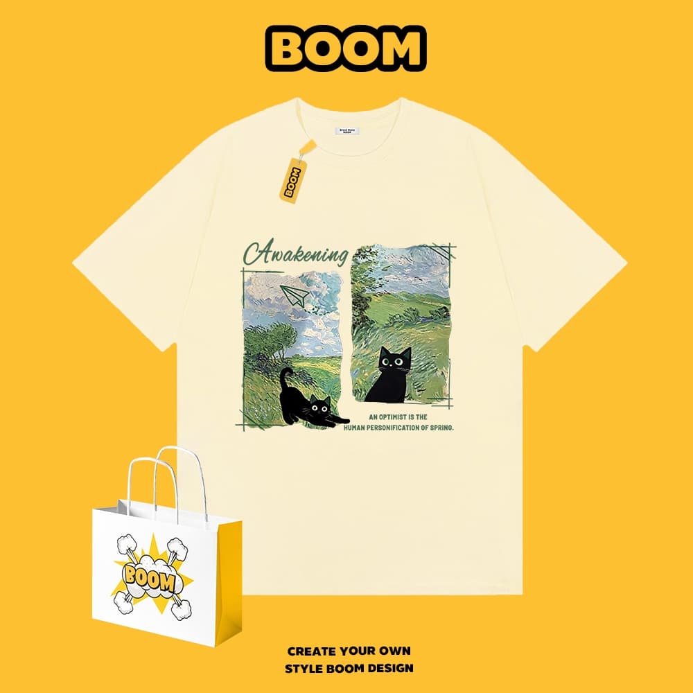 เสื้อยืดคอกลมสีพื้น ผ้าฝ้าย 100% ระบายอากาศดี ดีไซน์เก๋ เหมาะสำหรับเยาวชน รูปที่ 4