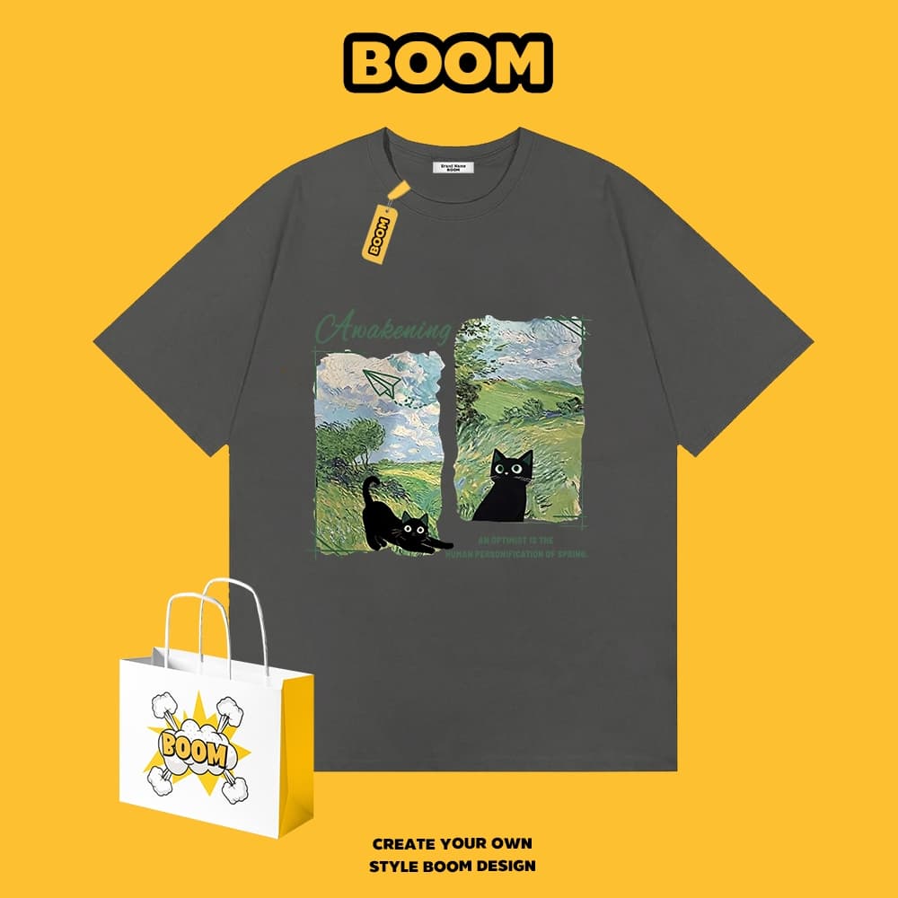 เสื้อยืดคอกลมสีพื้น ผ้าฝ้าย 100% ระบายอากาศดี ดีไซน์เก๋ เหมาะสำหรับเยาวชน รูปที่ 8