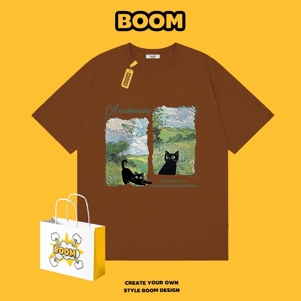 เสื้อยืดคอกลมสีพื้น ผ้าฝ้าย 100% ระบายอากาศดี ดีไซน์เก๋ เหมาะสำหรับเยาวชน รูปที่ 9