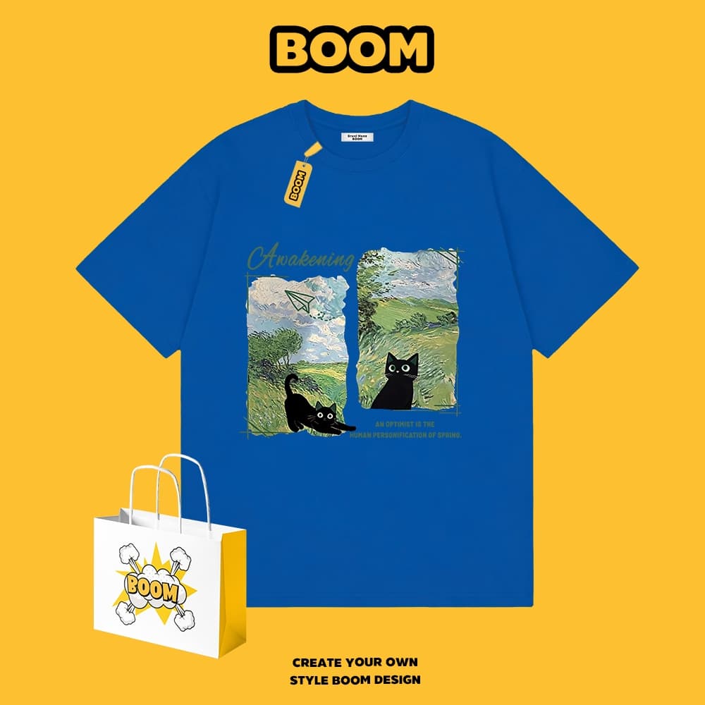 เสื้อยืดคอกลมสีพื้น ผ้าฝ้าย 100% ระบายอากาศดี ดีไซน์เก๋ เหมาะสำหรับเยาวชน รูปที่ 6