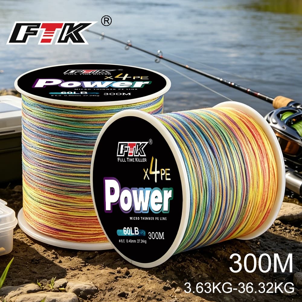 สายเอ็นตกปลา PE แบบถัก 8-80LB 4 เส้น 300 เมตร รูปที่ 1