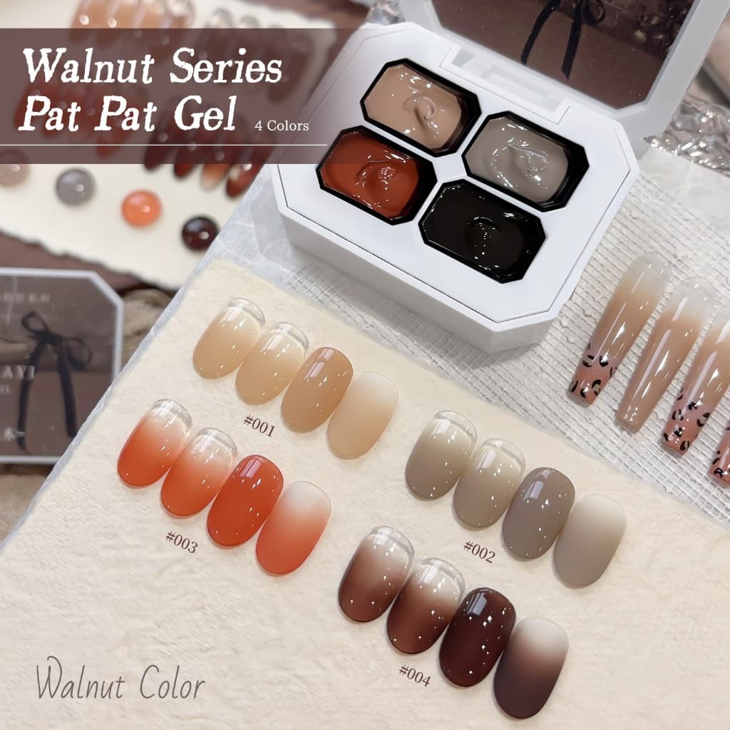 XEIJAYI-Caramel Orange Red Gradient Gel Nail Polish ชุด 4 สี เหมาะสำหรับใช้ในชีวิตประจำวัน รูปที่ 4