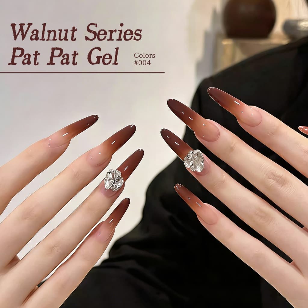 XEIJAYI-Caramel Orange Red Gradient Gel Nail Polish ชุด 4 สี เหมาะสำหรับใช้ในชีวิตประจำวัน รูปที่ 7