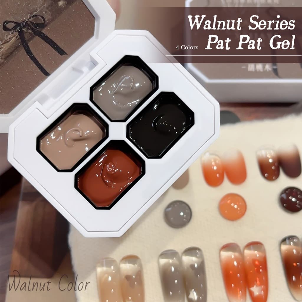 XEIJAYI-Caramel Orange Red Gradient Gel Nail Polish ชุด 4 สี เหมาะสำหรับใช้ในชีวิตประจำวัน รูปที่ 6