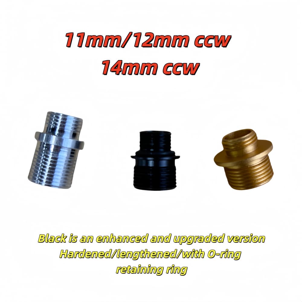 CNC 7075 Oxidation เครื่องมือสกรู 11 มม./12 มม. ccw ถึง 14 มม. อะแดปเตอร์สกรู ccw รูปที่ 1