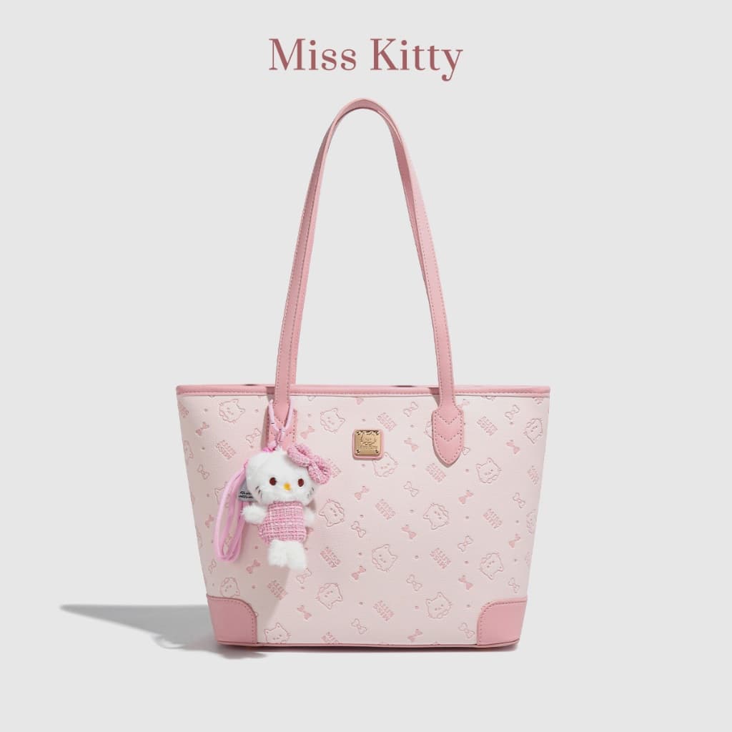 กระเป๋าสะพาย MISS KITTY สีชมพู กระเป๋าสะพายไหล่ผู้หญิง คิตตี้ กระเป๋าสะพายข้าง กระเป๋าใบใหญ่มาก กระเป๋าสะพายไหล่ รูปที่ 4