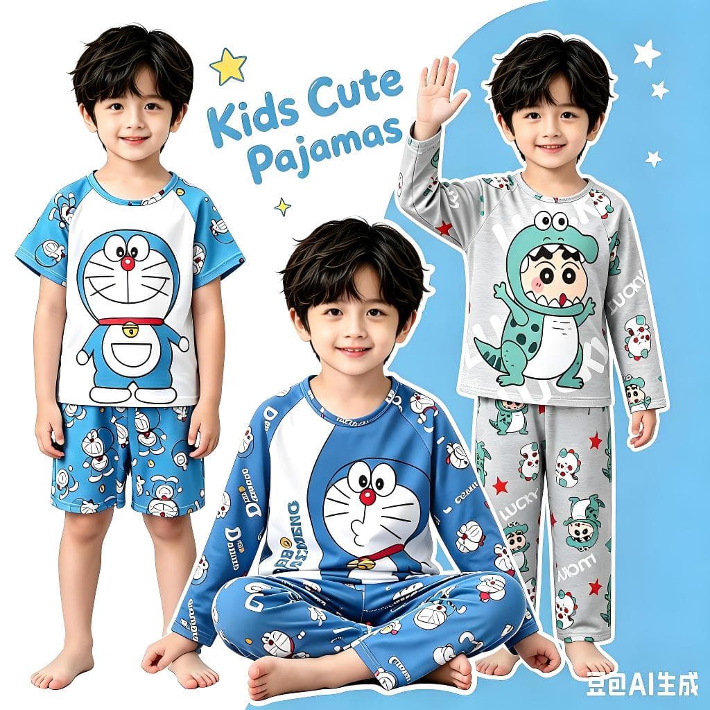 Flash Sale เสื้อผ้าเด็ก KT Cat Teen แขนยาวรอบคอสวมใส่ชุดนอนเด็กชายหรือเด็กหญิงหวานสําหรับ 5 - 6 ปี