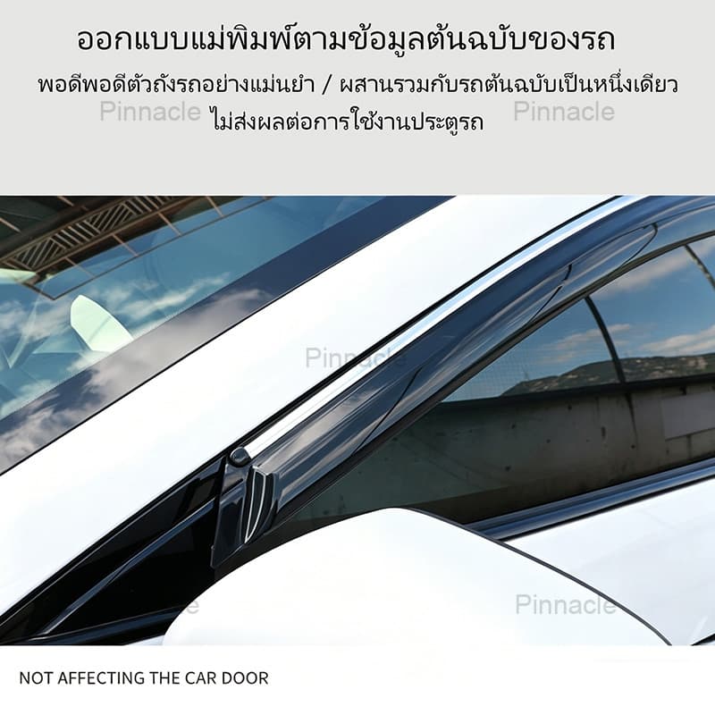กันสาด ORA 5 แบบมีคิ้ว รุ่นหนาพิเศษ ชุดแต่ง กันสาด คิ้วกันฝน กันสาดกระจก คิ้วกันสาด ของแต่งรถยนต รูปที่ 2