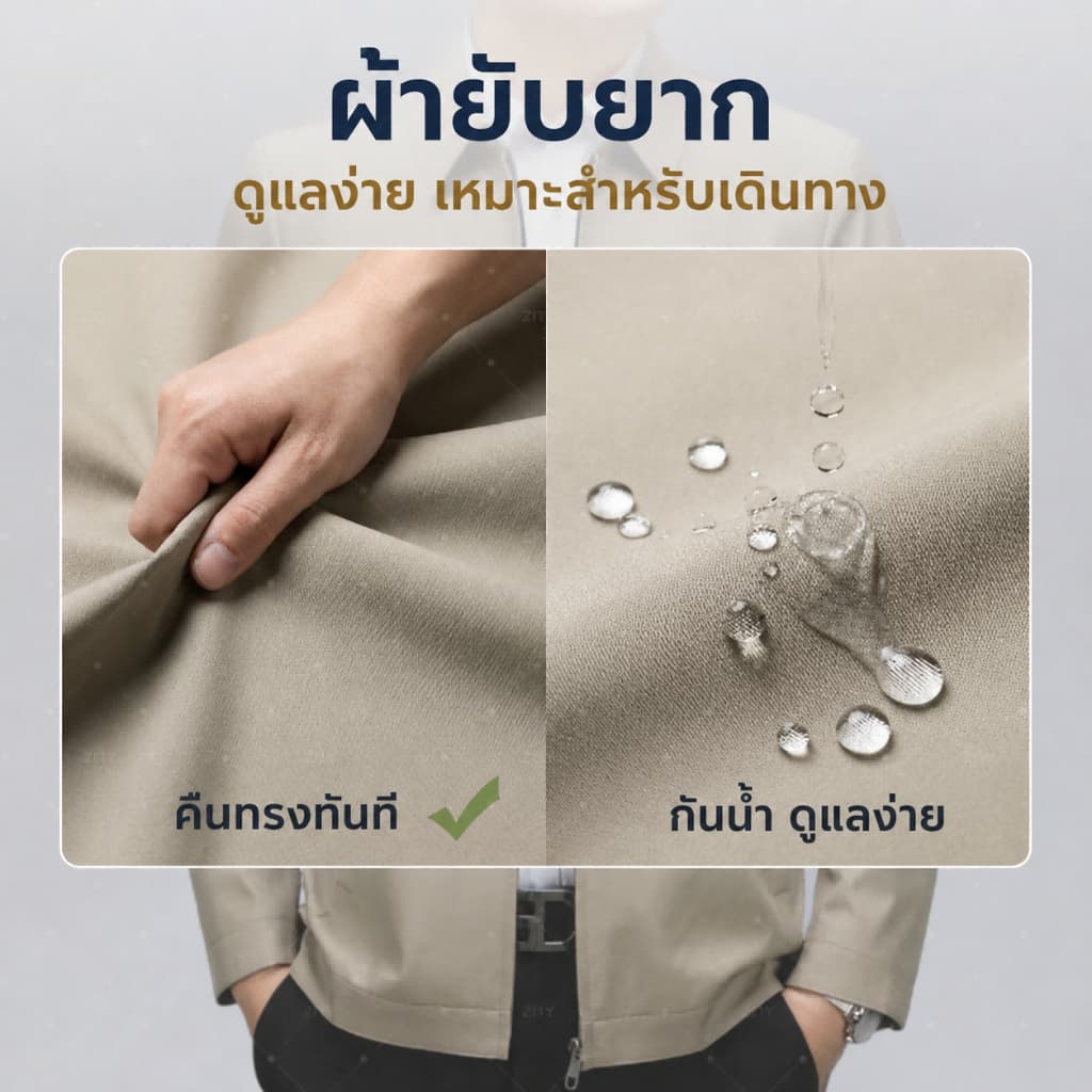 ZITY ความมีตัวตน เสื้อแจ็คเก็ตปกยอดแหลมหรูหราสําหรับผู้ชาย สไตล์สูททางการปกแมนดารินใส่ทํางานหรือโอกาสสบายๆ รูปที่ 6
