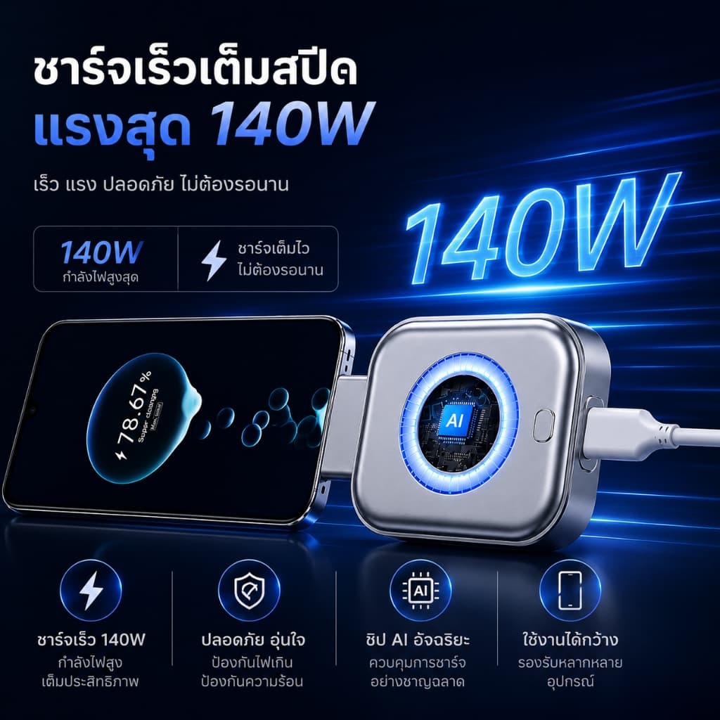 UTOOKII Auto Stop ชาร์จแยก AI Recognition ชาร์จ Full Auto Cut อุปกรณ์ USB ชาร์จอะแดปเตอร์ความปลอดภัย รูปที่ 9