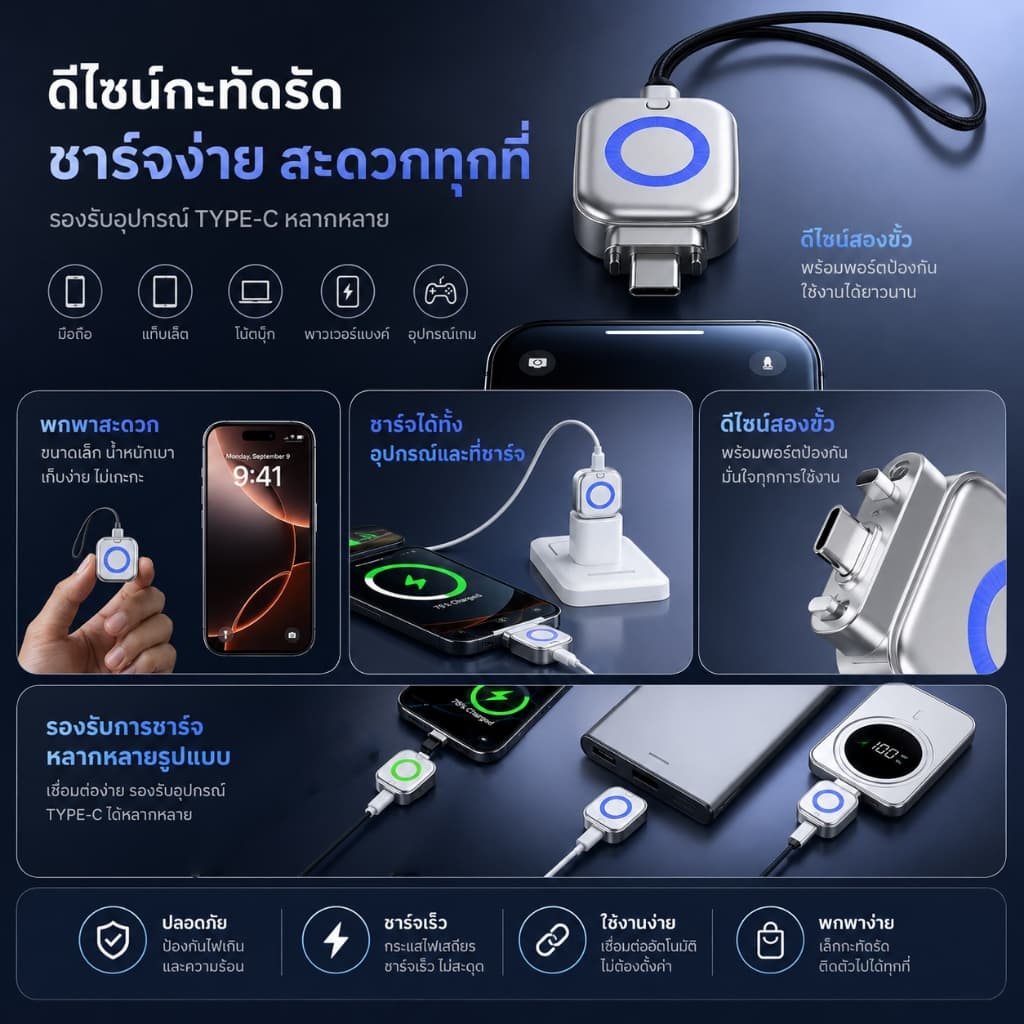 UTOOKII Auto Stop ชาร์จแยก AI Recognition ชาร์จ Full Auto Cut อุปกรณ์ USB ชาร์จอะแดปเตอร์ความปลอดภัย รูปที่ 4