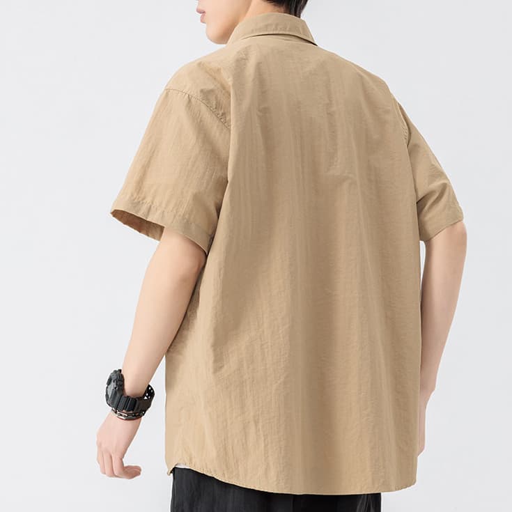 เสื้อเชิ้ตแขนสั้นคอปกสำหรับผู้ชาย น้ำหนักเบา ใส่สบาย ดีไซน์คล่องตัว รูปที่ 8
