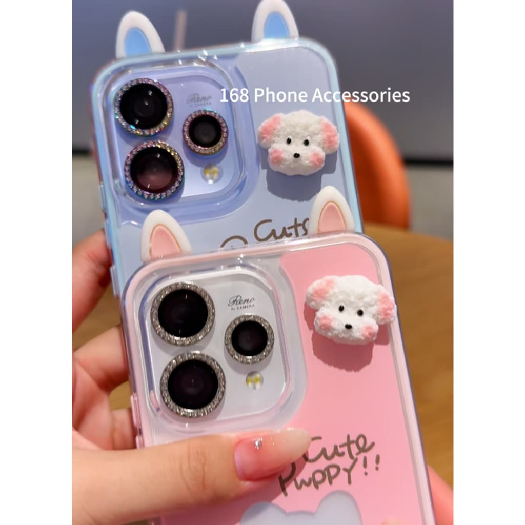 เคส OPPO Reno 14 15 16 14F 15F 5G เคส OPPO Reno 14 15 16 Pro 5G Pro Max เคสน่ารักลายการ์ตูนน้องหมา กันกระแทก พร้อมกระจกและที่วางโทรศัพท์ เคสเจลกันกระแทก 2 in 1 แบบใส รูปที่ 8