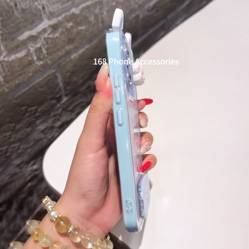 เคส OPPO Reno 14 15 16 14F 15F 5G เคส OPPO Reno 14 15 16 Pro 5G Pro Max เคสน่ารักลายการ์ตูนน้องหมา กันกระแทก พร้อมกระจกและที่วางโทรศัพท์ เคสเจลกันกระแทก 2 in 1 แบบใส รูปที่ 9