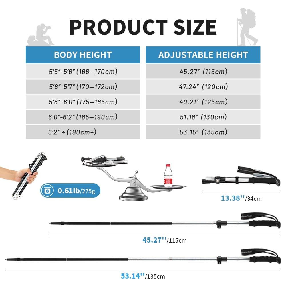 Naturehike ST09 Trekking Poles อลูมิเนียม Ultralight แบบพับได้ Trekking Stick เดินป่าเสาพับได้ Travel Walking Climbing Sticks รูปที่ 5