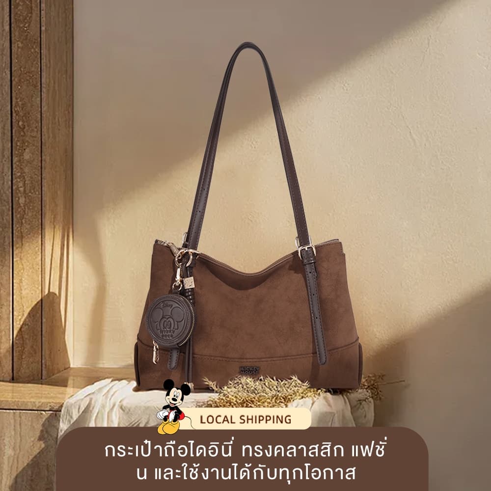 กระเป๋าสะพาย Disney แท้ สีน้ำตาล ความจุขนาดใหญ่ พร้อมให้คุณถือแบบหรูหรา รูปที่ 1