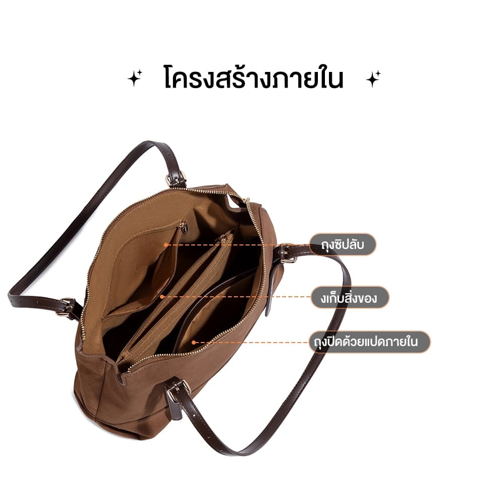 กระเป๋าสะพาย Disney แท้ สีน้ำตาล ความจุขนาดใหญ่ พร้อมให้คุณถือแบบหรูหรา รูปที่ 4