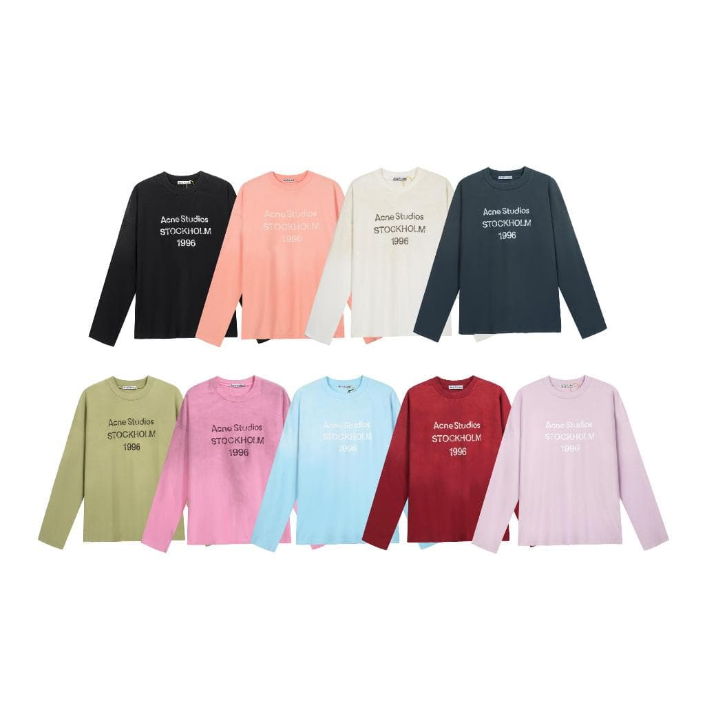 เสื้อยืดแขนยาวคอกลม ผ้าฝ้าย สไตล์แฟชั่น ไซส์ S-XL รูปที่ 6
