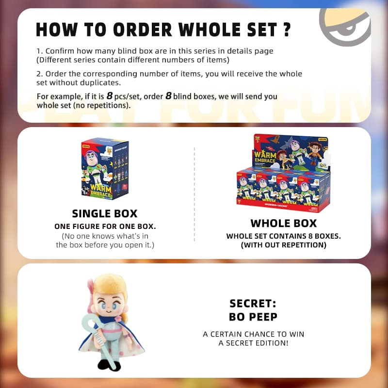 52TOYS Disney Toy Story Warm Embrace Series Plush Keychain Blind Box Figure Toy รูปที่ 3