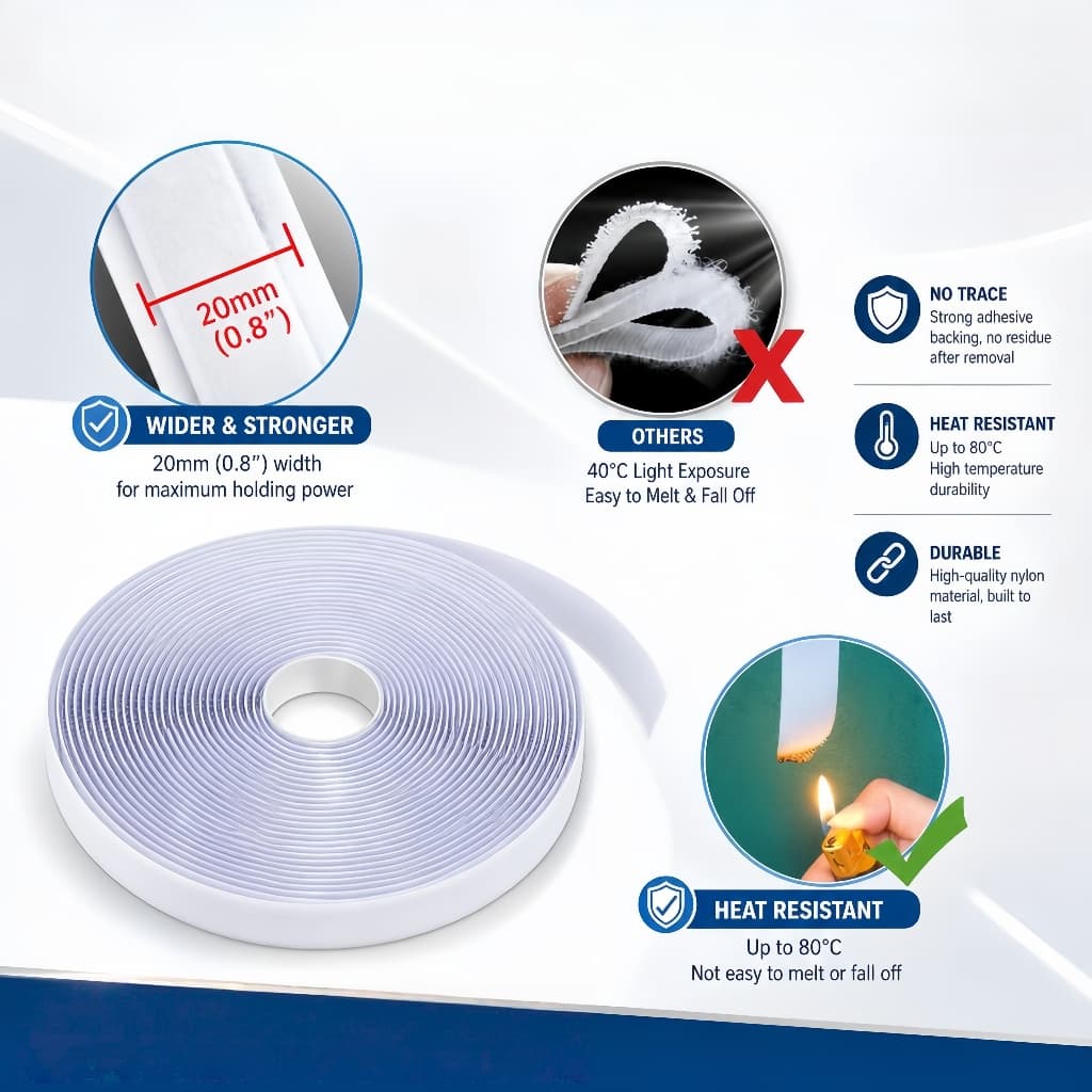 Portable Aircond Cloth Seal ผ้าซีลแอร์พกพา สำหรับหน้าต่างและประตูบานเลื่อน กันลมร้อน มีซิปและกาวในตัว ใช้งานง่าย รูปที่ 6