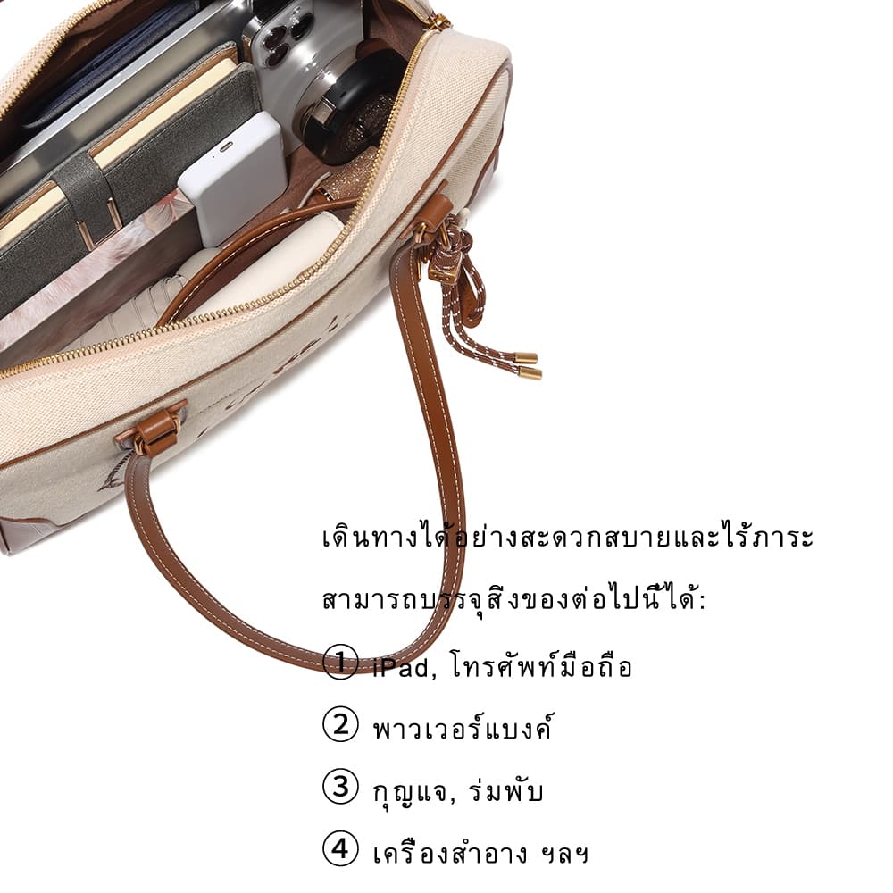 กระเป๋าโท้ตมิกกี้เมาส์ ดิสนีย์แท้ สำหรับผู้หญิง ผ้าแคนวาสผสมหนังPU ใบใหญ่จุของได้มาก ถือ/สะพายไหล่ ใช้ได้ทุกวัน ทำงาน เที่ยว ช้อปปิ้ง ดีไซน์โลโก้มิกกี้สุดคลาสสิก ซิปสแตนเลสทนทาน พร้อมพวงกุญแจตกแต่ง ของแท้เหมาะเป็นของขวัญ รูปที่ 4