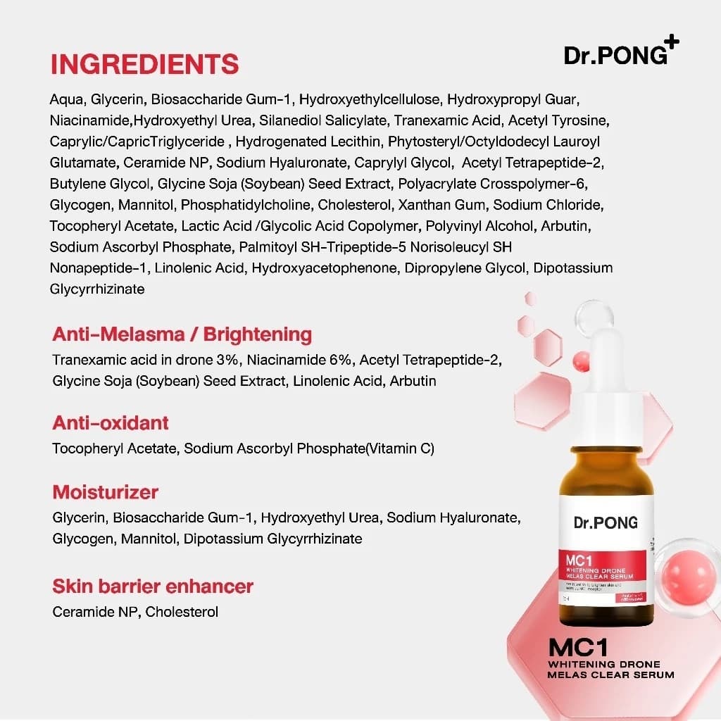Dr.PONG+ 28D Whitening Drone Acne Serum | เซรั่มลดสิว ลดรอยสิว รอยดำ ผิวใส ลดความหมองคล้ำ คุมมัน รูปที่ 6