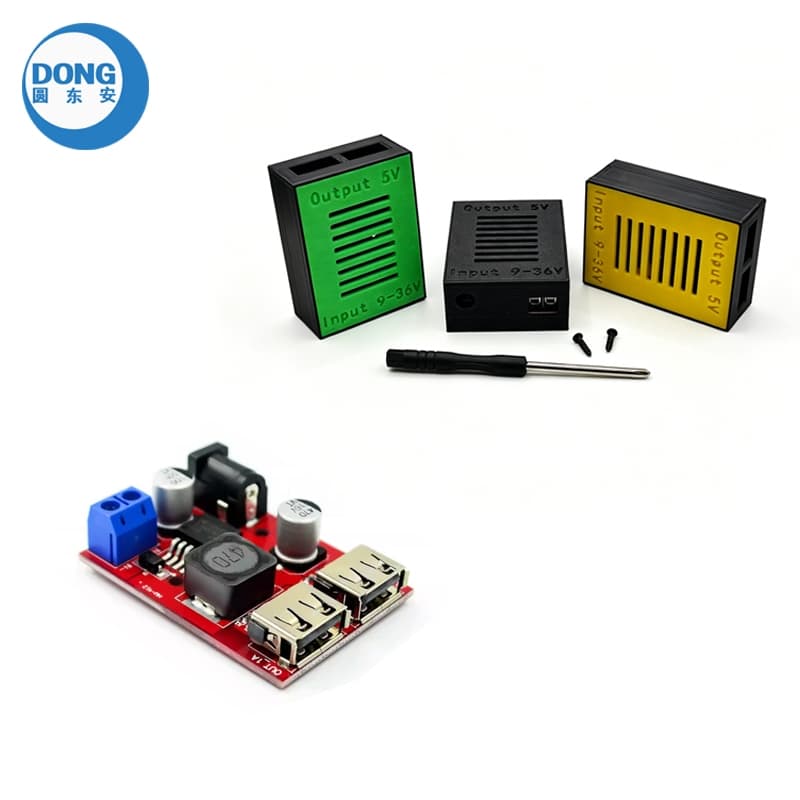 เชลล์ + LM2596 Dual USB DC-DC 9V 12V 24V 36V ถึง 5V 3A ขั้นตอนลง Buck Converter โมดูล รูปที่ 1
