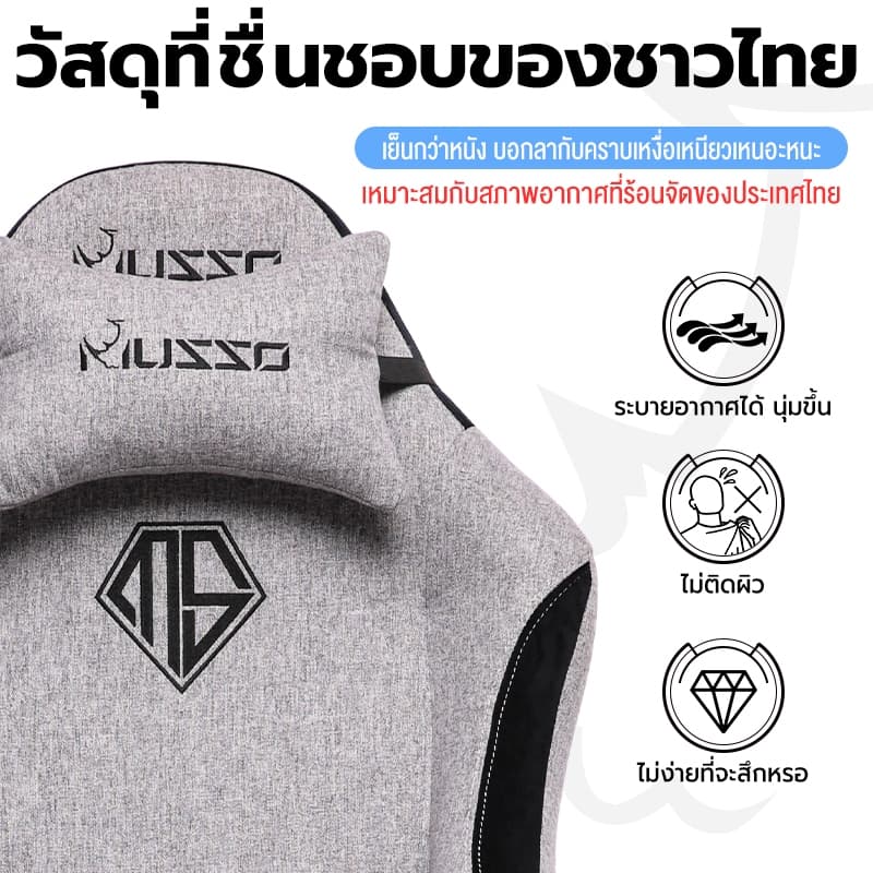 MUSSOเทคโนโลยีใหม่ผ้าระบายอากาศ นั่งสบาย ที่วางแขนแบบยกได้ เก้าอี้คุณภาพสูงการยศาสตร์ ergonomic chair gaming chair เก้าอี้ ergonomic เก้าอี้ gaming เก้าอี้ อ่าน หนังสือ นั่งสบาย เก้าอี้คอม เก้าอี้ทํางาน เก้าอี้สุขภาพ เก้าอี้เกมมิ่ง เก้าอี้เพื่อสุขภาพ199A รูปที่ 6
