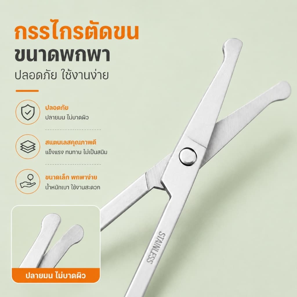 กรรไกรตัดขนคิ้ว, กรรไกรตัดขนจมูก, กรรไกรตัดขนคิ้ว, กรรไกรความงาม, กรรไกรแต่งหน้า, กรรไกรคิ้ว，CXT011 รูปที่ 3