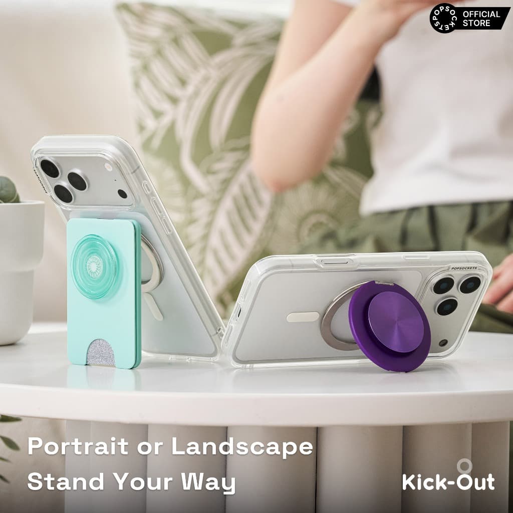PopSockets MagSafe Kick-Out Grip & Stand | ด้ามจับโทรศัพท์ระดับพรีเมียม | Best MagSafe iPhone Holder & คล้ายกับที่ใส่แหวน iPhone | ขาตั้ง iPhone ตั้งโต๊ะ และตัวยึด MagSafe รูปที่ 5