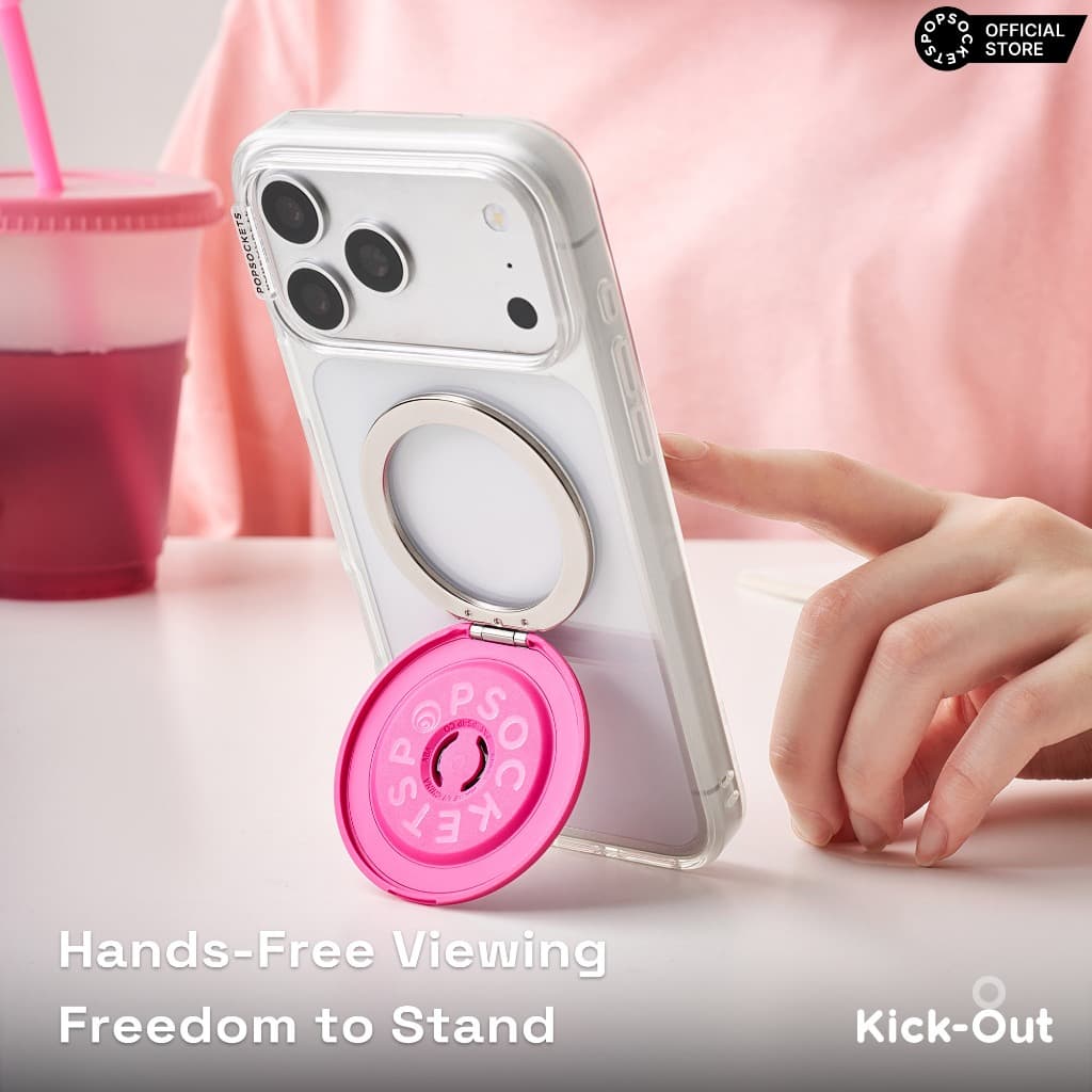 PopSockets MagSafe Kick-Out Grip & Stand | ด้ามจับโทรศัพท์ระดับพรีเมียม | Best MagSafe iPhone Holder & คล้ายกับที่ใส่แหวน iPhone | ขาตั้ง iPhone ตั้งโต๊ะ และตัวยึด MagSafe รูปที่ 4