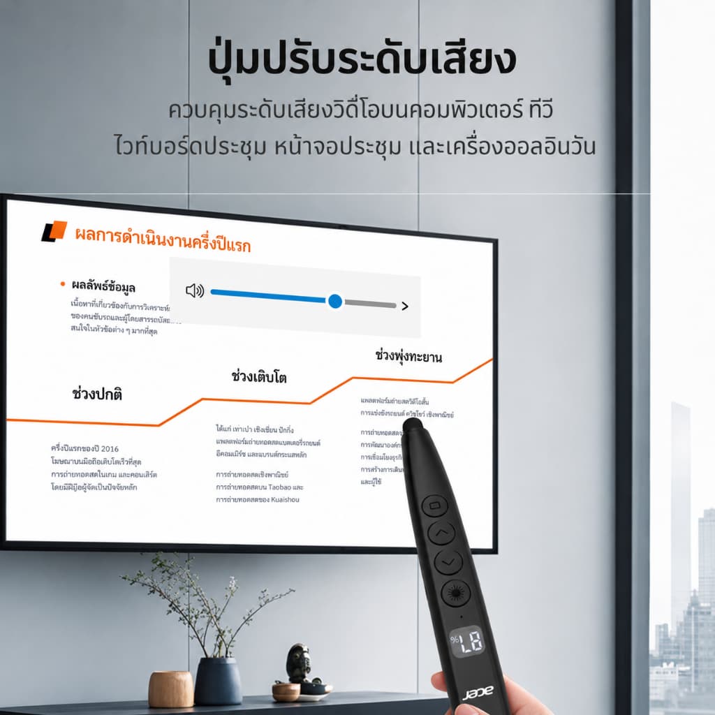 Acer F101 อุปกรณ์ควบคุมการนำเสนอไร้สาย 100m รีโมทคอนโทรล High-Bright Red Light Real-Time แบตเตอรี่จอแสดงผล Touchscreen การเขียนสําหรับการสอนและการประชุม รูปที่ 6