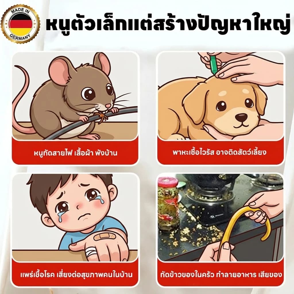 ป้องกันหนูระยะยาวสเปรย์ไล่หนู 510ml ยาไล่หนู ปราศจากสารเคมีอันตราย ใช้ได้ในห้องเครื่องรถยนต์ รูปที่ 2