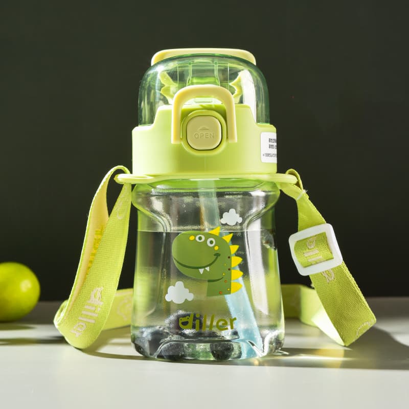 DILLER ขวดน้ําสําหรับเด็กขนาด 400 มล./550 มล. พร้อมหลอด Tritan ปราศจาก BPA ขวดดื่มสําหรับเล่นกีฬาและกิจกรรมกลางแจ้ง DB-007 รูปที่ 5