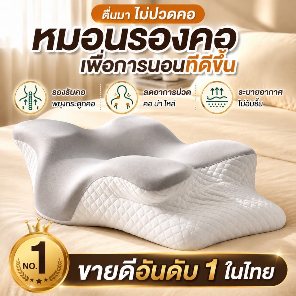 MODOFO หมอน 3d deep sleep หมอนเพื่อสุขภาพ sleephappy หมดปัญหาปวดคอ ไม่ต้องกังวลเรื่องกรน หลับสบายต่อเนื่องตลอดคืน รูปที่ 1