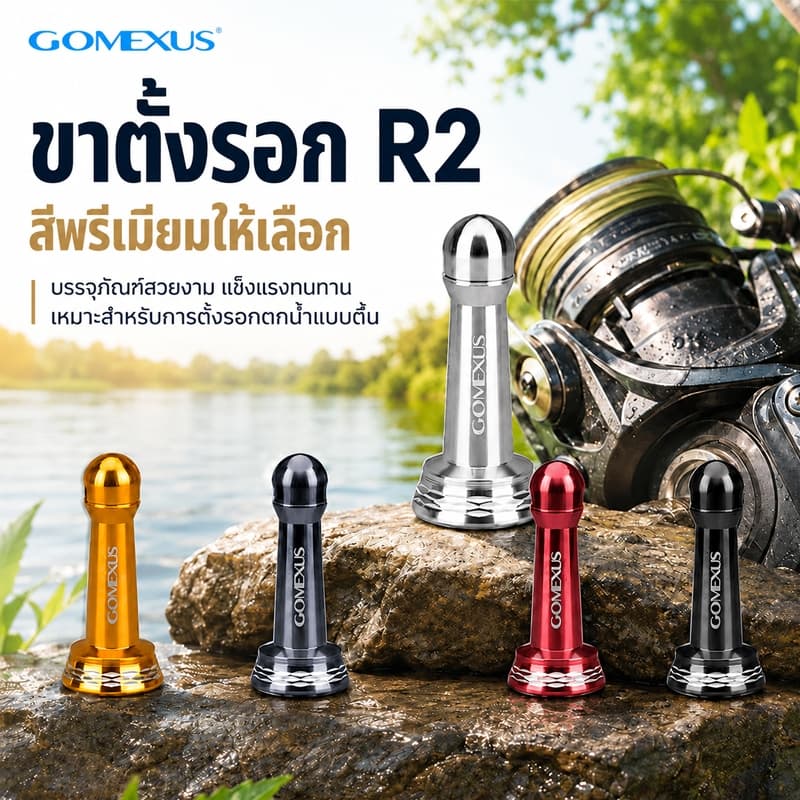 Gomexus เสากันล้ม Reel Stand โลหะผสมอลูมิเนียม เสากันล้มรอกสปินนิ่ง ปกป้องรอกตกปลา สำหรับ เสากันล้ม Daiwa BG Penn R2 เสากันล้มรอก รูปที่ 1