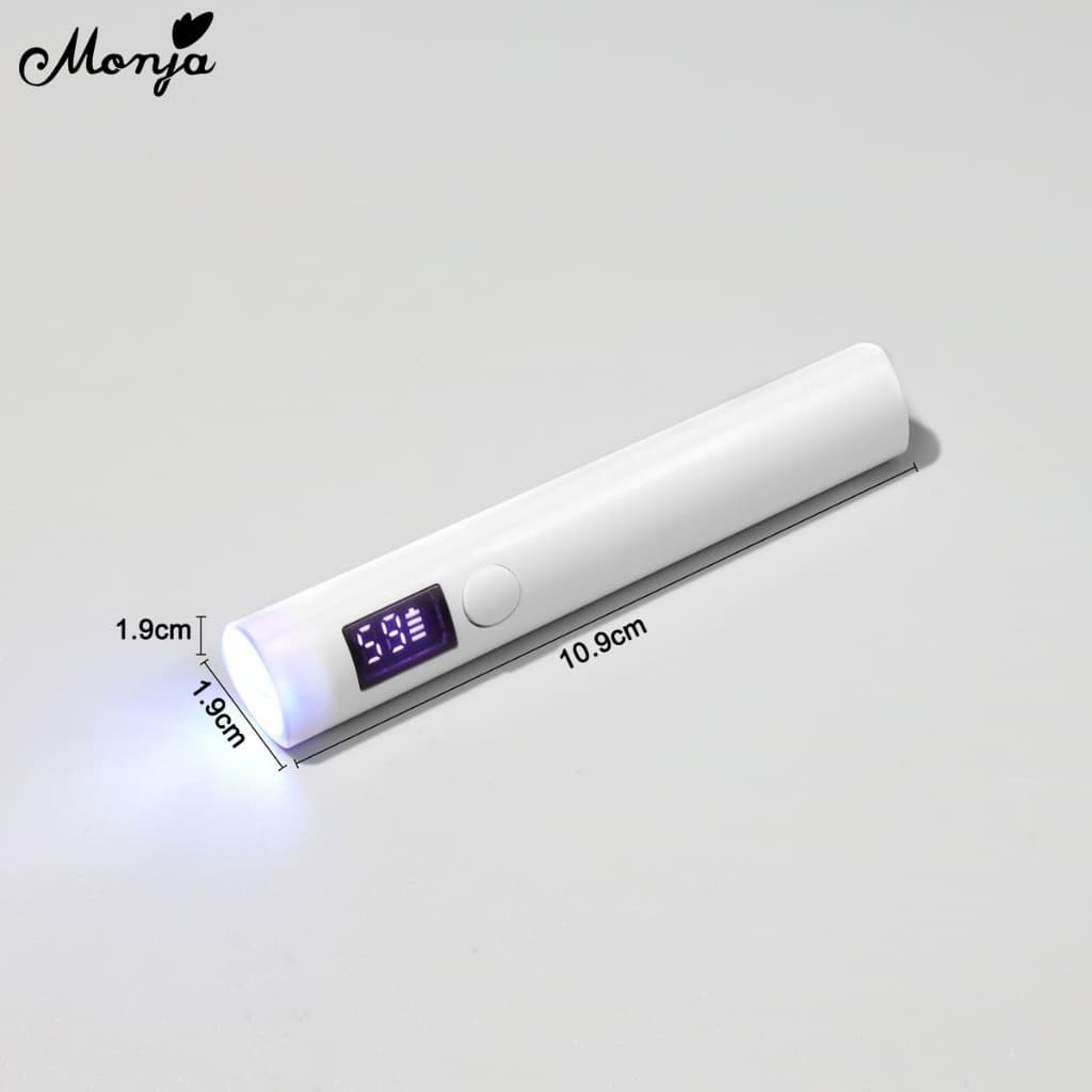 Monja เครื่องเป่าเล็บเจล UV LED ขนาดเล็ก แบบพกพา สีขาว พร้อมหน้าจอ dryer lamp light handheld รูปที่ 9