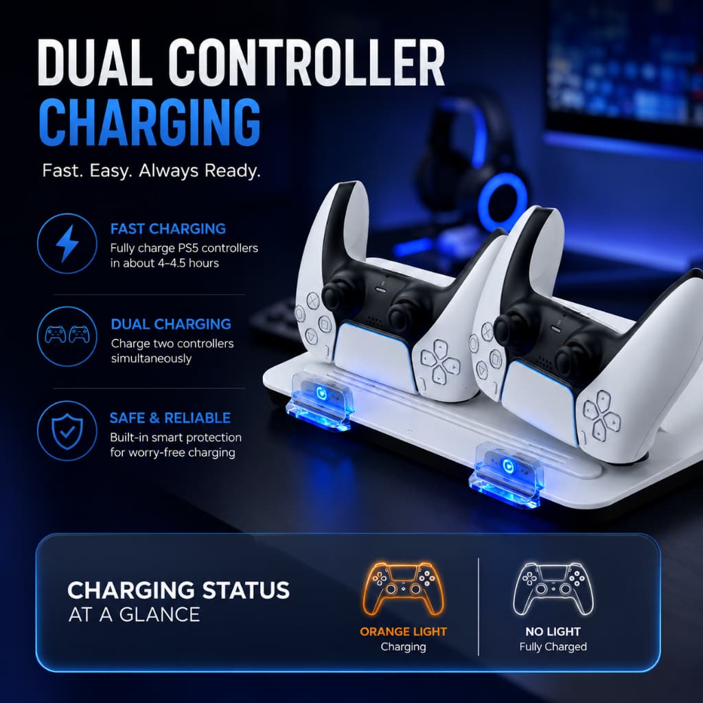 DOBE แท่นระบายความร้อนอเนกประสงค์พร้อมชาร์จ สำหรับ PS5 Pro/PS5 Slim/PS5 รูปที่ 6