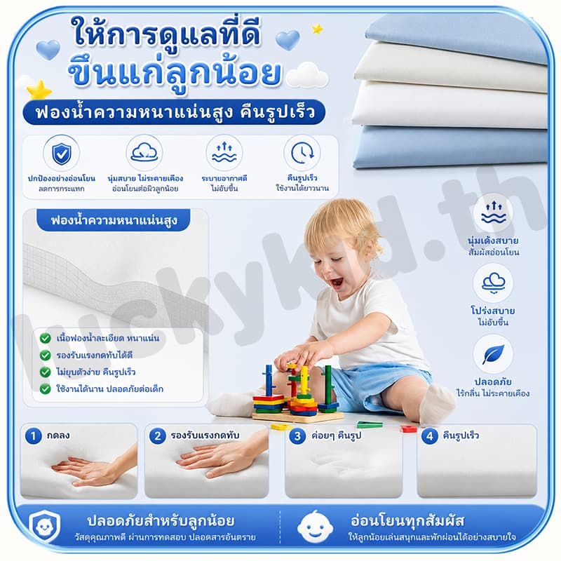 สติกเกอร์วอลเปเปอร์ กันกระแทกเด็ก หนาขึ้น 2 เซนติเมตร แผ่นแปะผนัง สติ๊กเกอร์ติดผนังลายการ์ตูน ป้องกัน 5 ชั้น รูปที่ 2