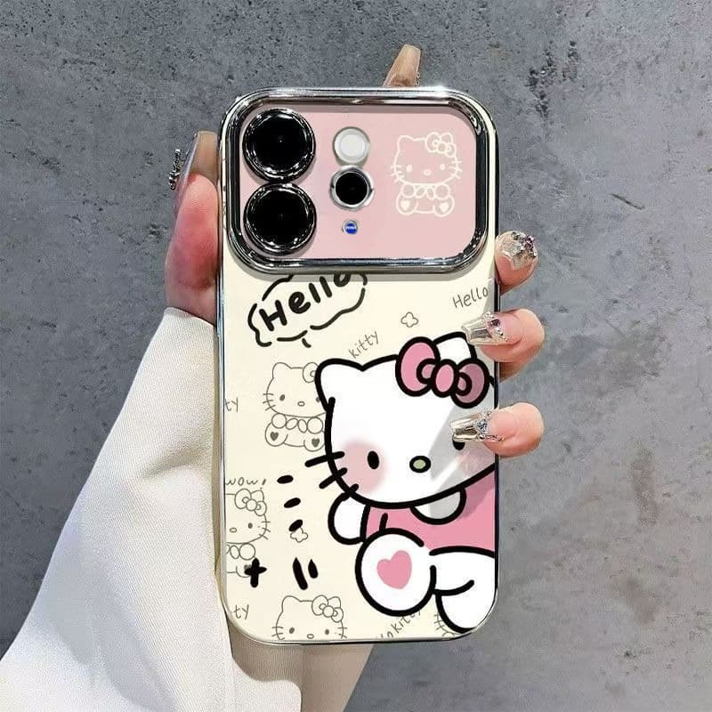 เคส Vivo V70 กรณีหน้าต่างขนาดใหญ่โบว์น่ารักการ์ตูน KT เคสโทรศัพท์ Electroplated กันกระแทก รูปที่ 7
