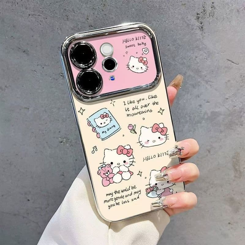 เคส Vivo V70 กรณีหน้าต่างขนาดใหญ่โบว์น่ารักการ์ตูน KT เคสโทรศัพท์ Electroplated กันกระแทก รูปที่ 8