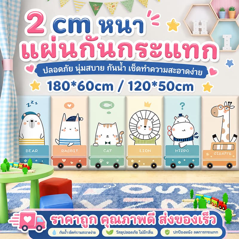180*60cmฟูกหัวเตียง เบาะรองหัวเตียง เบาะกันกระแทกติดผนัง เบาะหัวเตียง กันกระแทกหัวเตียง กันกระแทกเด็ก รูปที่ 1