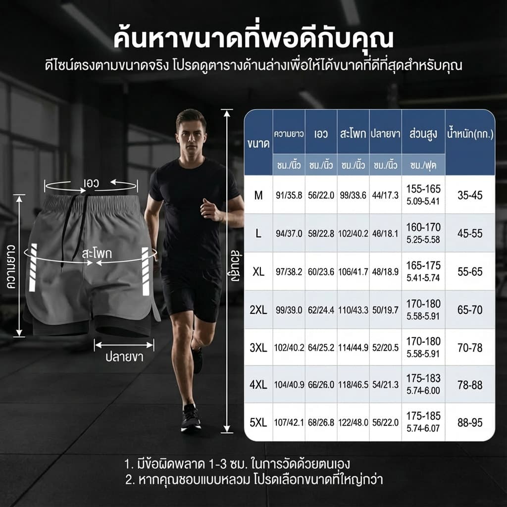 MANSTR M-5xl Unisex 2-in-1 Dir-Fit กางเกงขาสั้นวิ่งกางเกงขาสั้นขี่จักรยานกางเกงกีฬาตาข่ายกางเกงขาสั้นสองชั้นกางเกงสีดํา/สีเทา/สีฟ้า รูปที่ 9