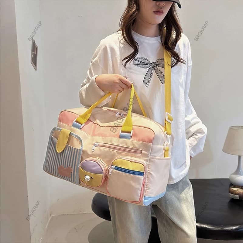 BAGKRAP กระเป๋าเดินทางแบบถือ กระเป๋าเดินทางใบใหญ่มาก จุของได้เยอะ กระเป๋าใส่เสื้อผ้าสไตล์ผ้าหนา รูปที่ 2
