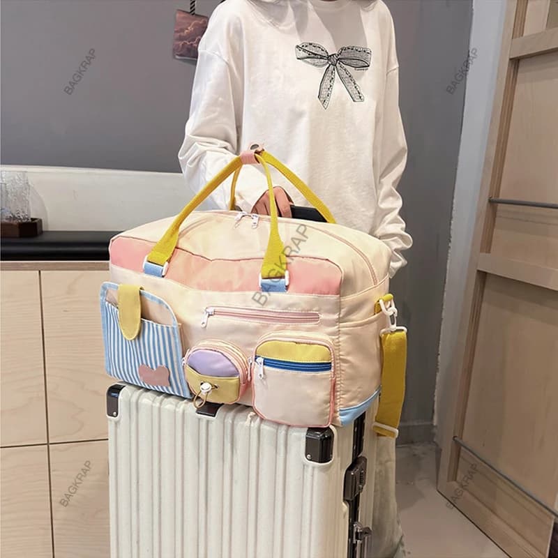 BAGKRAP กระเป๋าเดินทางแบบถือ กระเป๋าเดินทางใบใหญ่มาก จุของได้เยอะ กระเป๋าใส่เสื้อผ้าสไตล์ผ้าหนา รูปที่ 3