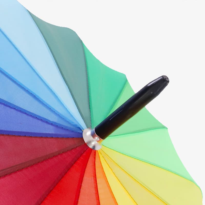 ร่มกันฝน แดด แฟชั่น เนื้อโปร่งแสง ขนาดใหญ่สีรุ้ง สีสันสดใส ป้องกันแสงแดด กันฝน ป้องกันรังสียูวี ด้ามยาว รูปที่ 3