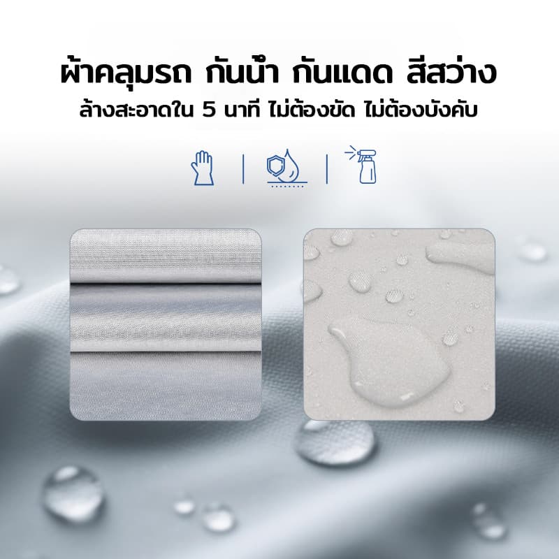 ผ้าคลุมรถไฮโซ ผ้าคลุมรถยนต์ ถุงคลุมรถยนต์ ทำมาจากวัสดุ Hi-PVC อย่างดี กันฝุ่นน กันแดด กันUV กันน้ำ ป้องกันรอยขนแมว รูปที่ 4
